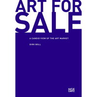 Das Buchcover von Art for Sale von Dirk Boll. Der Titel steht in großen weißen Blockbuchstaben auf einem dunkellila Hintergrund.