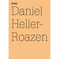Ein pfirsichfarbenes Cover mit der Nummer Nº052 und dem Namen Daniel Heller-Roazen in dünner, schwarzer Schrift.
