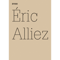 Ein beigefarbenes Buchcover mit dem Namen Éric Alliez in einer dünnen schwarzen Schrift. Oben links steht N°090.