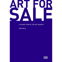 Das Buchcover von Art for Sale von Dirk Boll zeigt den Titel in großen, weißen, blockartigen Buchstaben auf einem kräftigen violetten Hintergrund.