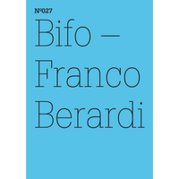 Cover des Buches Nº027, Bifo – Franco Berardi, in schwarzer Schrift auf hellblauem Hintergrund.