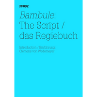 Buchcover für Bambule: The Script / das Regiebuch. Schwarzer Text auf leuchtend cyanfarbenem Hintergrund.