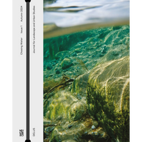 Das Cover des Journals Chasing Water zeigt eine geteilte Aufnahme über und unter Wasser. Unter der Wasseroberfläche sind von der Sonne beleuchtete, algenbewachsene Steine in klarem, türkisfarbenem Wasser zu sehen.