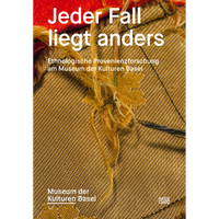 Das Cover des Buches Jeder Fall liegt anders zeigt eine Nahaufnahme eines goldfarbenen, gewebten Textils mit einer ausgefransten und verknoteten Stelle in der Mitte.