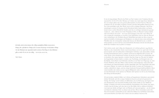 Eine Doppelseite aus einem Buch mit schwarzem Text auf weißem Hintergrund. Links steht ein Zitat von Vija Celmins, rechts beginnt ein längerer Text mit der Überschrift Vorwort.