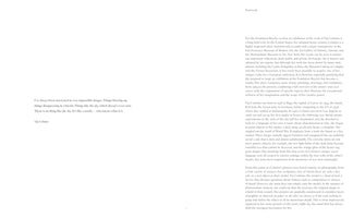 Eine aufgeschlagene Buchseite mit schwarzem Text auf weißem Grund. Auf der linken, größtenteils leeren Seite steht ein Zitat der Künstlerin Vija Celmins. Die rechte Seite zeigt einen längeren Text in englischer Sprache, der als Foreword betitelt ist und die Künstlerin und ihr Werk vorstellt.