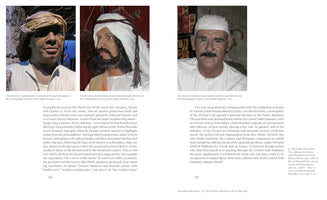 Eine Doppelseite aus einer Publikation mit englischem Text und drei Farbfotos oben. Die Fotos zeigen Nahaufnahmen von drei männlichen Schaufensterpuppen aus dem Dubai Museum, die verschiedene Phänotypen darstellen und traditionelle Kleidung sowie Kopfbedeckungen tragen. Unten sind die Seitenzahlen 216 und 217 sichtbar.