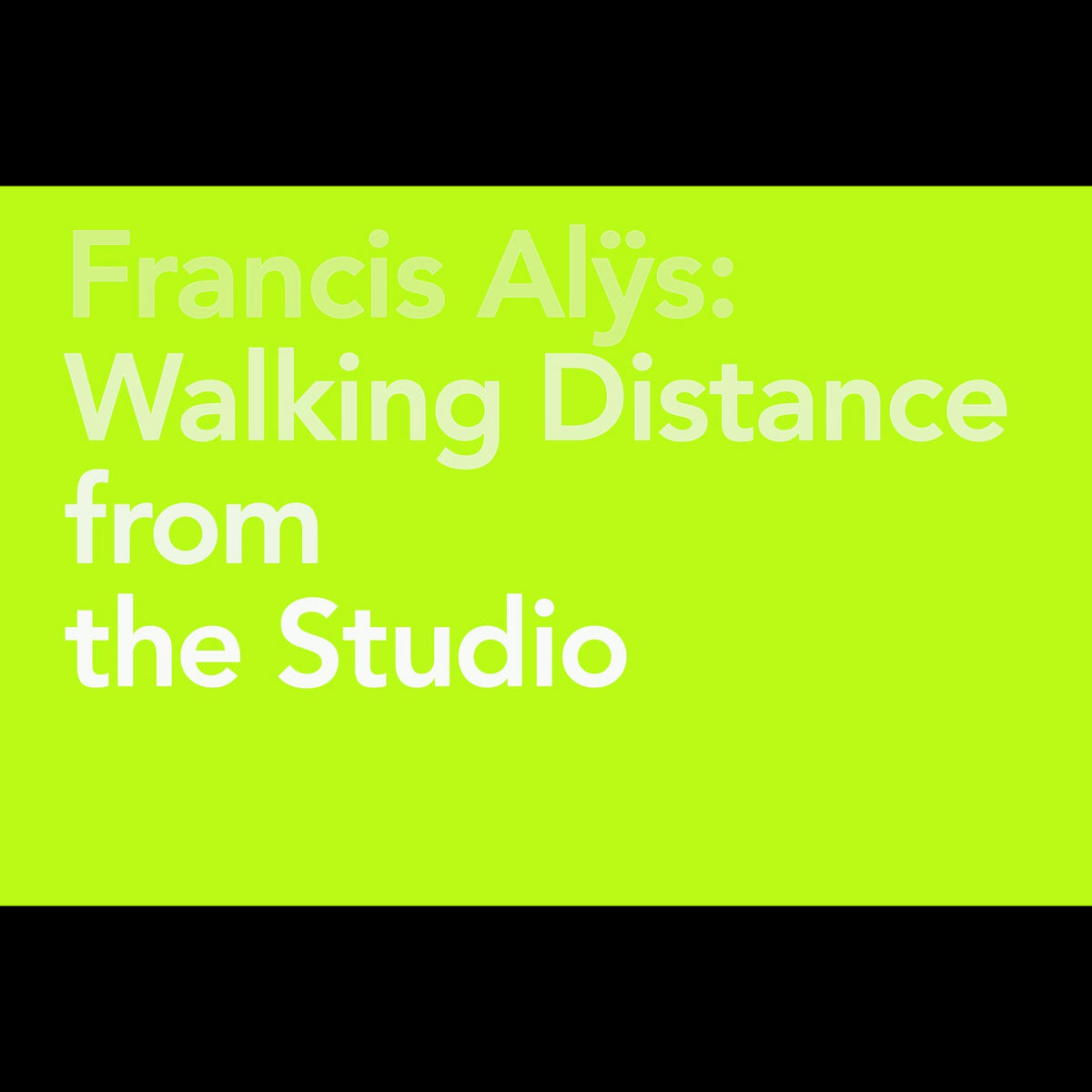 Coverbild Francis Alÿs
